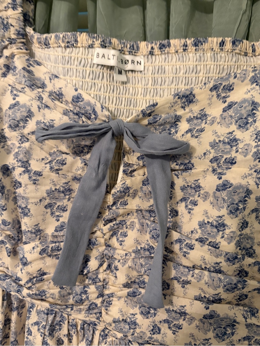 Baltic Born Blue and White Floral Maxi Dress with Front Bow - Picture 3 of 5